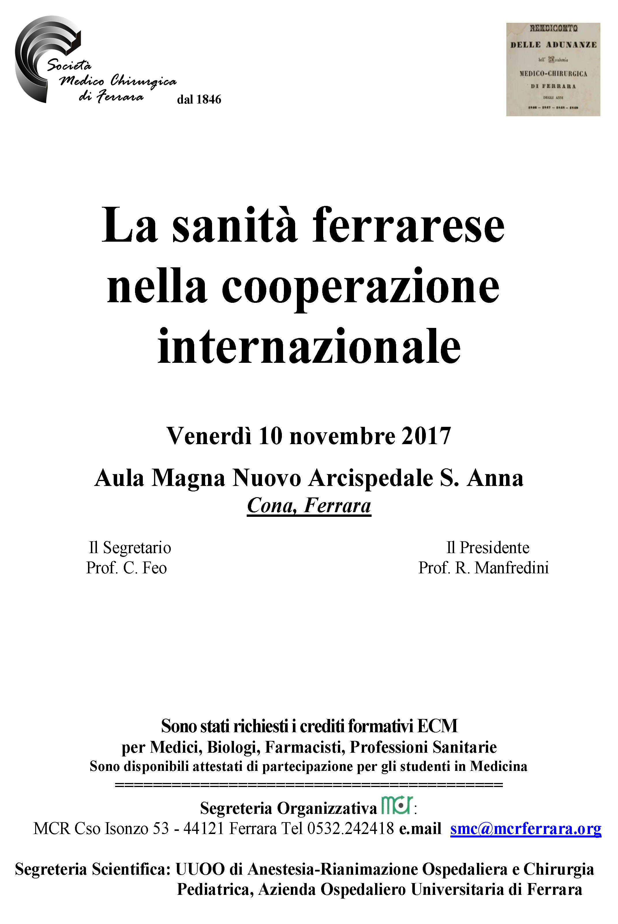 La sanità ferrarese nella cooperazione internazionale